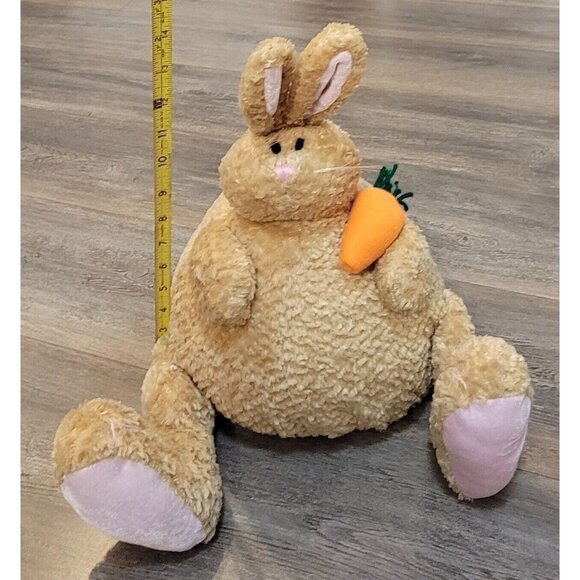 1988 Chrisha Playful Plush Brown Round Bunny Rabbit Stuffed Animal Toy 14" VTG - Picture 4 of 9